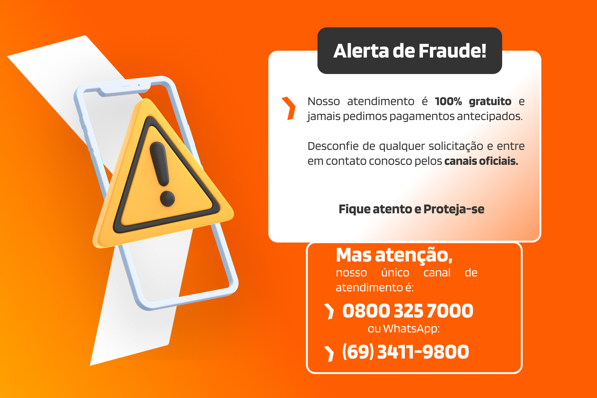 A AJCRED nunca cobra pelos nossos serviços. Nosso atendimento é 100% gratuito e usamos apenas DDD 69 ou 0800. Golpistas estão usando números com DDD diferente. Desconfie e sempre verifique pelos nossos números oficiais. Fique atento e proteja-se!